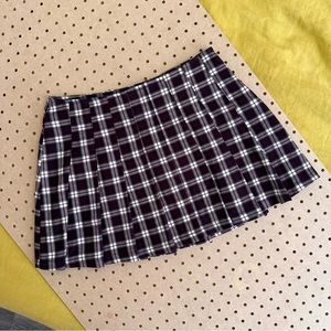 Vintage Pleated Plaid Skirt